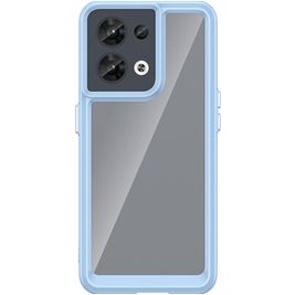 Mobigear Crystal OPPO Reno 8 5G Hülle Hardcase Backcover - Transparent / Blau