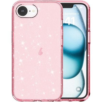 Mobigear Crystal Glitter iPhone 16e Hülle Hardcase Backcover - Pink
