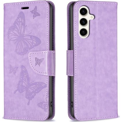 Mobigear Butterfly Samsung Galaxy S23 FE Hülle Klapphülle Geldbörse - Lila
