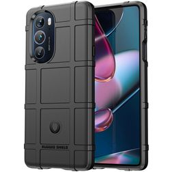 Mobigear Rugged Shield Motorola Edge X30 Hülle Flexibles TPU Backcover Stoßfest - Schwarz