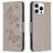 Mobigear Butterfly iPhone 15 Pro Hülle Klapphülle Geldbörse - Grau