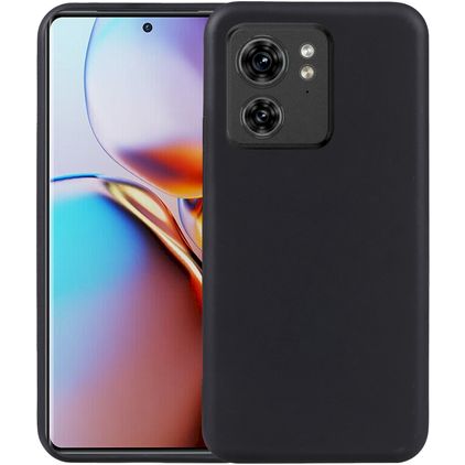 Mobigear Colors Motorola Edge 40 Hülle Flexibles TPU Backcover - Schwarz