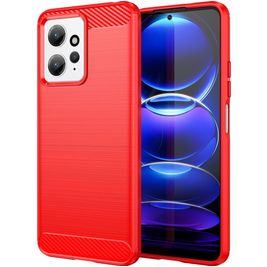 Mobigear Brushed Xiaomi Redmi Note 12 Hülle Flexibles TPU Backcover - Rot