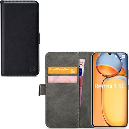 Mobilize Classic Gelly Wallet Xiaomi Redmi 13C Hülle Klapphülle Geldbörse - Schwarz