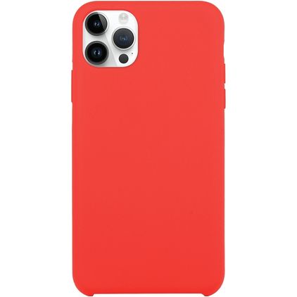 Mobigear Rubber Touch iPhone 15 Pro Silikon Hülle Backcover - Rot