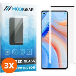 Mobigear Curved OPPO Reno 4 Pro 5G Panzerglas Displayschutz - Hüllenfreundlich - Schwarz (3er Pack)