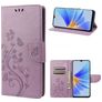 Mobigear Flowers OPPO A17 Hülle Klapphülle Geldbörse - Lila
