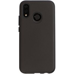 Mobiparts Rugged Tough Grip Huawei P20 Lite (2019) Hülle Hardcase Backcover Stoßfest - Schwarz