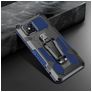 Mobigear Armor Stand iPhone 12 Pro Max Hülle Hardcase Backcover Stoßfest mit Ständer - Schwarz / Blau