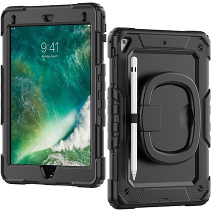 Mobilize Rotating Defender iPad 6 (2018) Hülle Kunststoff,Silikon Backcover + Schulterträger + Ständer - Schwarz