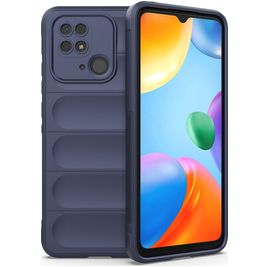Mobigear Bumpy Xiaomi Redmi 10C Hülle Flexibles TPU Backcover - Dunkelblau