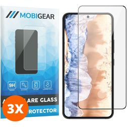 Mobigear Premium Samsung Galaxy S23 Plus Panzerglas Gehärtetes Glas Displayschutz - Hüllenfreundlich - Schwarz (3er Pack)