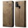 Mobigear Denim Slim Samsung Galaxy A21s Hülle Klapphülle Geldbörse - Braun