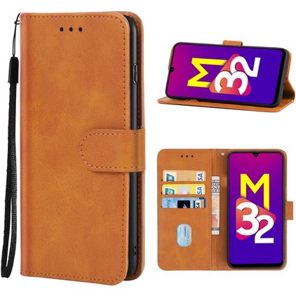Mobigear Wallet Samsung Galaxy M32 5G Hülle Klapphülle Geldbörse - Braun