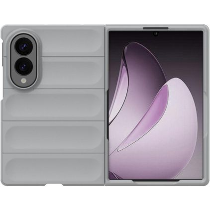Mobigear Bumpy Samsung Galaxy Z Fold 8 Hülle Flexibles TPU Backcover - Grau