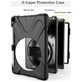 Mobigear SureGrip XGuard iPad 6 (2018) Stoßfeste Hardcase Hülle + Stifthalter + Schulterträger + Ständer - Schwarz