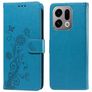 Mobigear Flowers OPPO Find X9 Klapphülle Portemonnaie - Blau