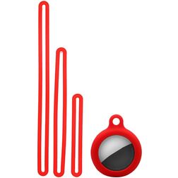 Mobigear Lanyard Apple AirTag Hülle Silikon (flexibel) - Rot