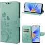 Mobigear Flowers OPPO A17 Hülle Klapphülle Geldbörse - Grün