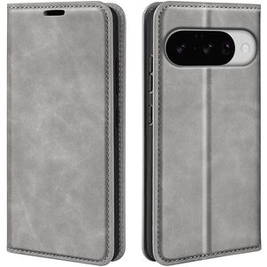 Mobigear Retro Slim Google Pixel 10 Hülle Klapphülle Geldbörse - Grau