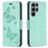 Mobigear Butterfly Samsung Galaxy S24 Ultra Hülle Klapphülle Geldbörse - Grün