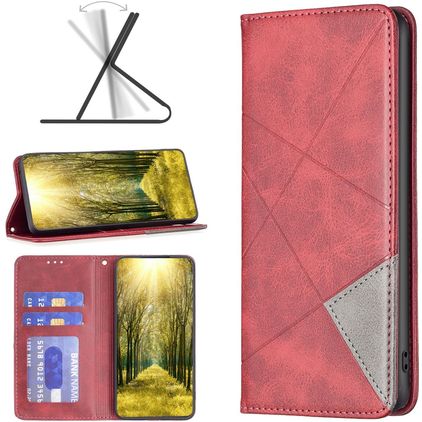 Mobigear Rhombus Slim Realme GT Neo 3 Hülle Klapphülle - Rot
