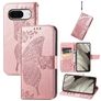 Mobigear Butterfly Google Pixel 8 Hülle Klapphülle Geldbörse - Roségold