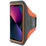 Mobiparts Comfort Fit Handyhalterung Joggen iPhone 13 Mini Sporthülle Neopren Sportarmband - Neon Orange