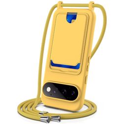 Mobigear Lanyard Card Google Pixel 11 Pro Silikon Handykette mit Kartenhalter - Gelb