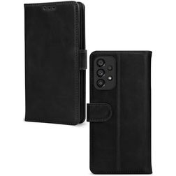 Mobilize Wallet Samsung Galaxy A53 Hülle Echtes Leder Klapphülle Geldbörse - Schwarz