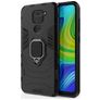 Mobigear Armor Ring Xiaomi Redmi Note 9 Hardcase Backcover Shockproof mit Ringhalter - Schwarz
