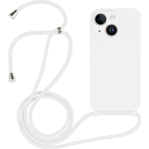 Mobigear Lanyard iPhone 14 Silikon Handykette - Weiß