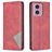 Mobigear Rhombus Slim Motorola Moto G04 Hülle Klapphülle - Rot