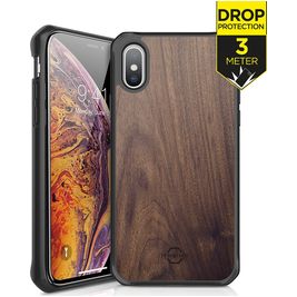 ITSkins HybridFusion iPhone XS Max Hülle Hardcase Backcover Stoßfest - Dark Wood