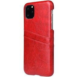 Fierre Shann Premium Card iPhone 11 Hülle Backcover mit Kartenhalter - Rot