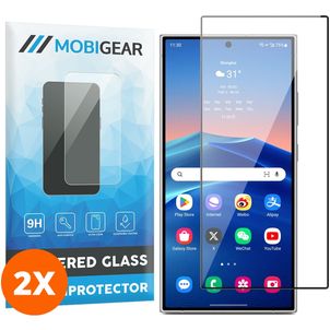 Mobigear Premium Samsung Galaxy S24 Ultra Panzerglas Gehärtetes Glas Displayschutz - Hüllenfreundlich (2er Pack)