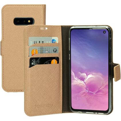 Mobiparts Saffiano Wallet Samsung Galaxy S10e Hülle Klapphülle Geldbörse - Copper