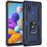 Mobigear Armor Ring Samsung Galaxy A21s Hülle Hardcase Backcover Stoßfest mit Ringhalter - Blau