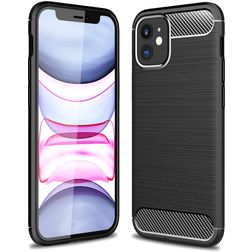 Mobigear Brushed Slim iPhone 12 Mini Hülle Flexibles TPU Backcover - Schwarz