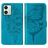 Mobigear Butterfly Motorola Moto G54 Hülle Klapphülle Geldbörse - Blau