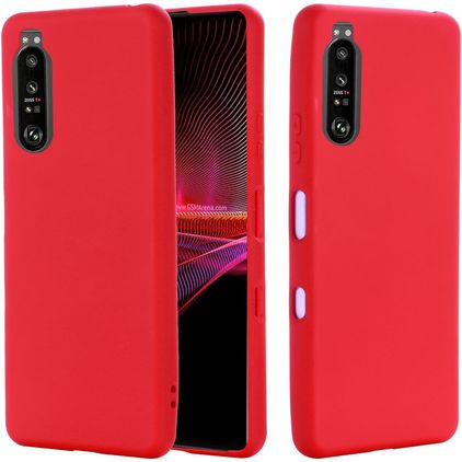 Mobigear Rubber Touch Sony Xperia 1 III Silikon Hülle Backcover - Rot