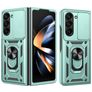 Mobigear Armor Ring Cam Slide Samsung Galaxy Z Fold 7 Hardcase Backcover Shockproof mit Ringhalter und Kamera-Slider - Grün