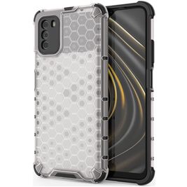 Mobigear Honeycomb POCO M3 Hülle Hardcase Backcover Stoßfest - Weiß