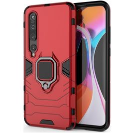 Mobigear Armor Ring Xiaomi Mi 10 Hülle Hardcase Backcover Stoßfest mit Ringhalter - Rot
