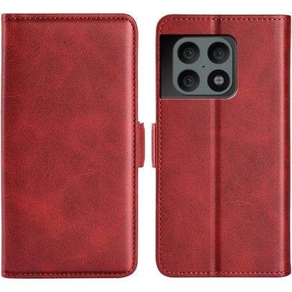 Mobigear Slim Magnet OnePlus 10 Pro Hülle Klapphülle Geldbörse - Rot