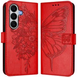 Mobigear Butterfly Samsung Galaxy A27 Hülle Klapphülle Geldbörse - Rot