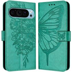 Mobigear Butterfly Google Pixel 9 Pro XL Hülle Klapphülle Geldbörse - Grün