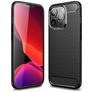 Mobigear Brushed Slim iPhone 14 Pro Max Hülle Flexibles TPU Backcover - Schwarz