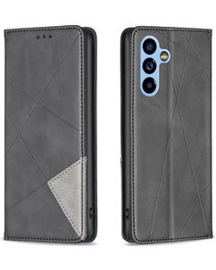 Mobigear Rhombus Slim Samsung Galaxy A54 Hülle Klapphülle - Schwarz