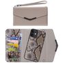 Mobilize Elegant Magnet iPhone 12 Hülle Abnehmbare 2in1 Clutch - Beige Snake